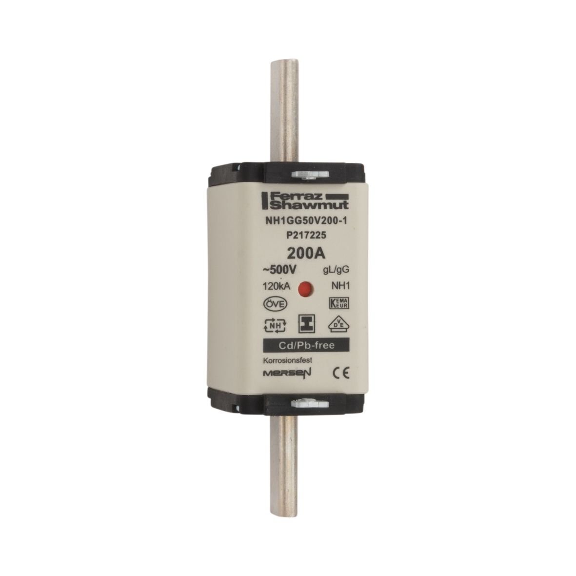 P217225 - NH fuse-link gG, 500VAC, size 1, 200A double indicator/insulated tags